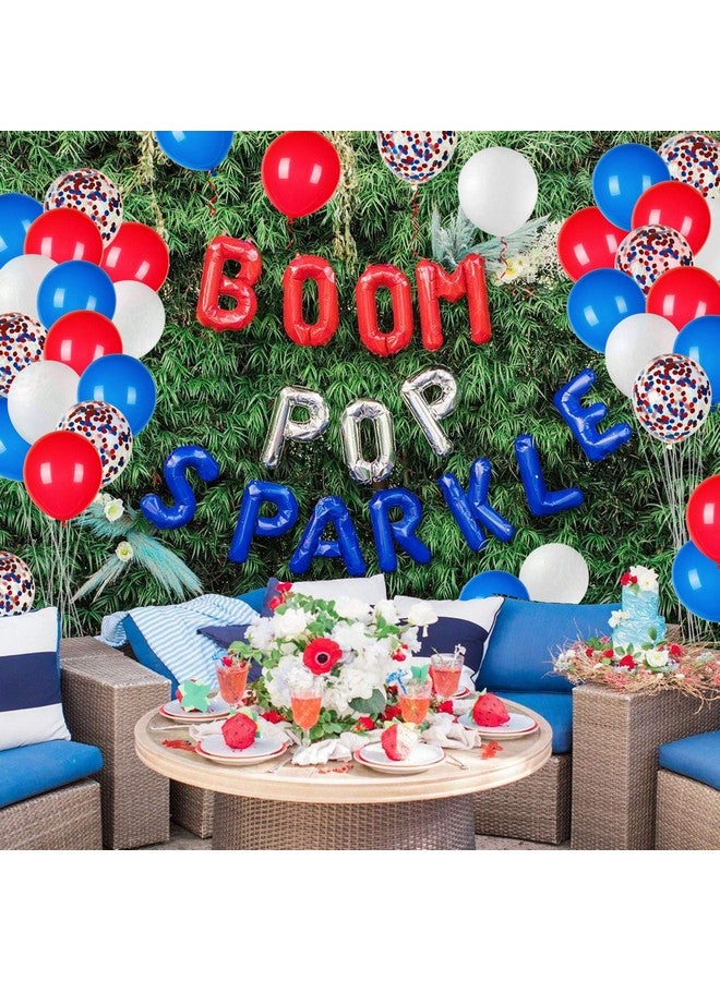 JOYYPOP 80Pcs Red White and Blue Latex Balloons with Confetti Balloons for 4th of July Decorations Independence Day Patriotic Anniversary - Image 4