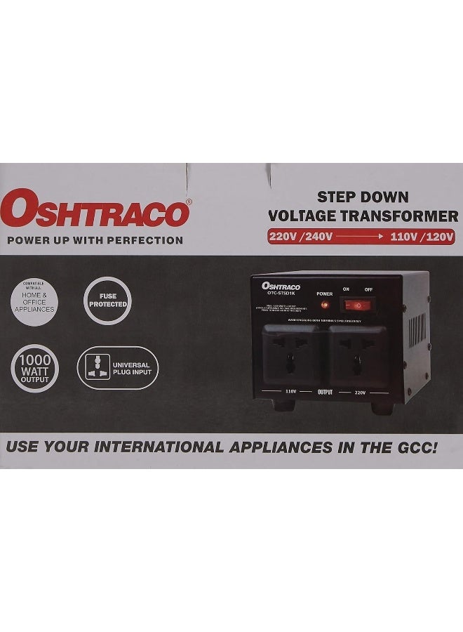 Oshtraco 1000W Fuse Protected Universal Plug Step Up and Step Down Voltage Transformer - Image 4