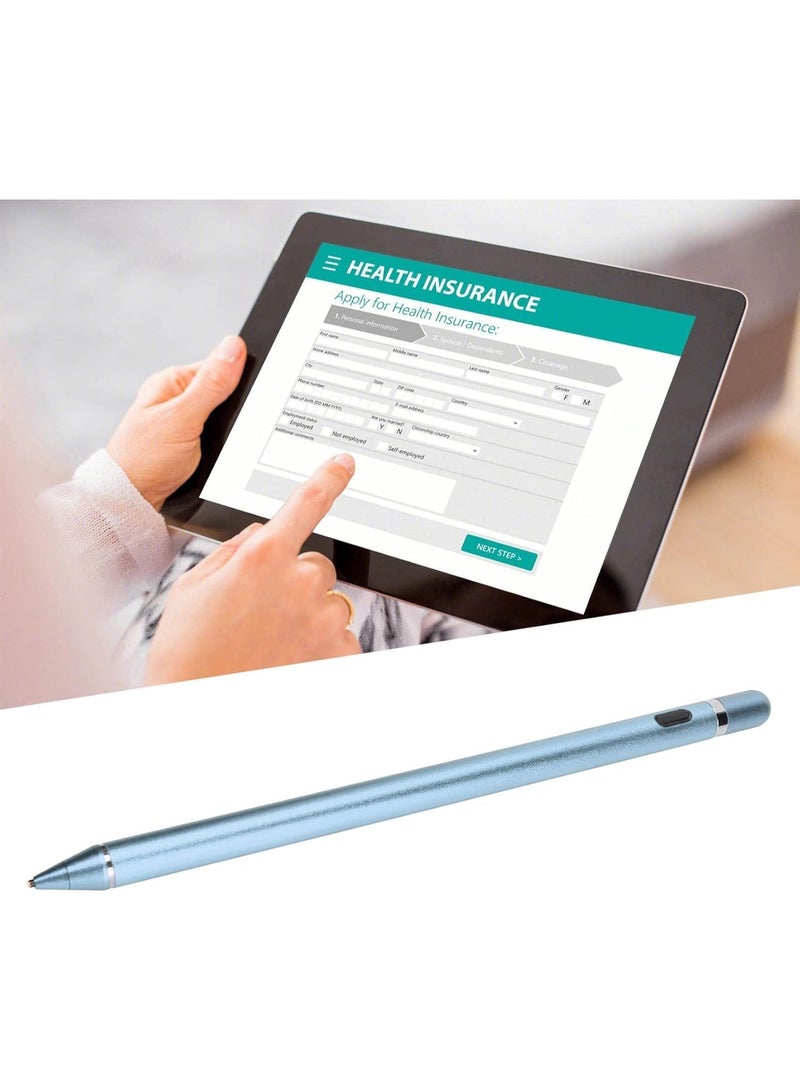 Lacoz 2-in-1 Active Stylus Pen for iOS and Android Touch Screens Rechargeable and Precise Copper Fine Tip Compatible with Mobiles Tablets and Laptops Blue - Image 2