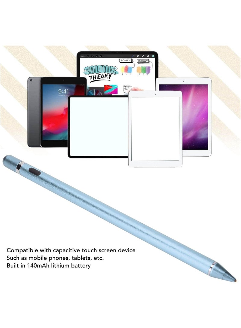 Lacoz 2-in-1 Active Stylus Pen for iOS and Android Touch Screens Rechargeable and Precise Copper Fine Tip Compatible with Mobiles Tablets and Laptops Blue - Image 3