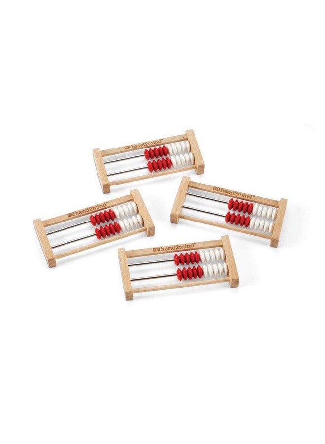 hand2mind hand2mind 20-Bead Wooden Rekenrek Abacus, Colored Abacus for Kids Math, Wooden Counting Math Manipulatives, Bead Counters for Kids Math, Learn Counting and Numbers, Homeschool Supplies (Set of 4)  - Image 1