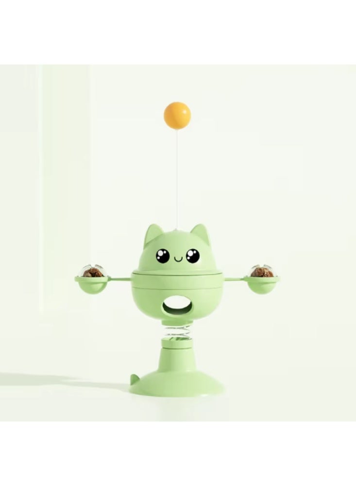 Self-Balancing Spring Rotating Food Ball for Cats, Interactive Slow Feeder for Healthy Feeding, Mental Stimulation and Boredom Relief Toy for Indoor Cats, Interactive Training Tool - Image 1