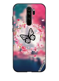 Protective Case Cover For Xiaomi Redmi Note 8 Pro Butterfly in Flower Ring Design Multicolour