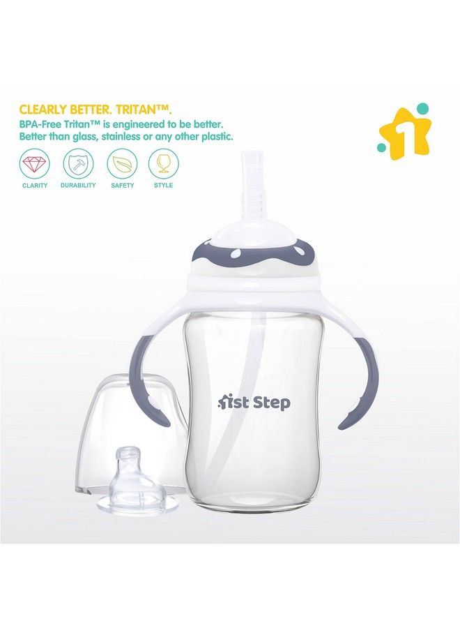 1st Step 220Ml Tritan Nonspill Interchangeable Sipper Sippy Cup With Soft Silicone Spout And Straw - Image 3