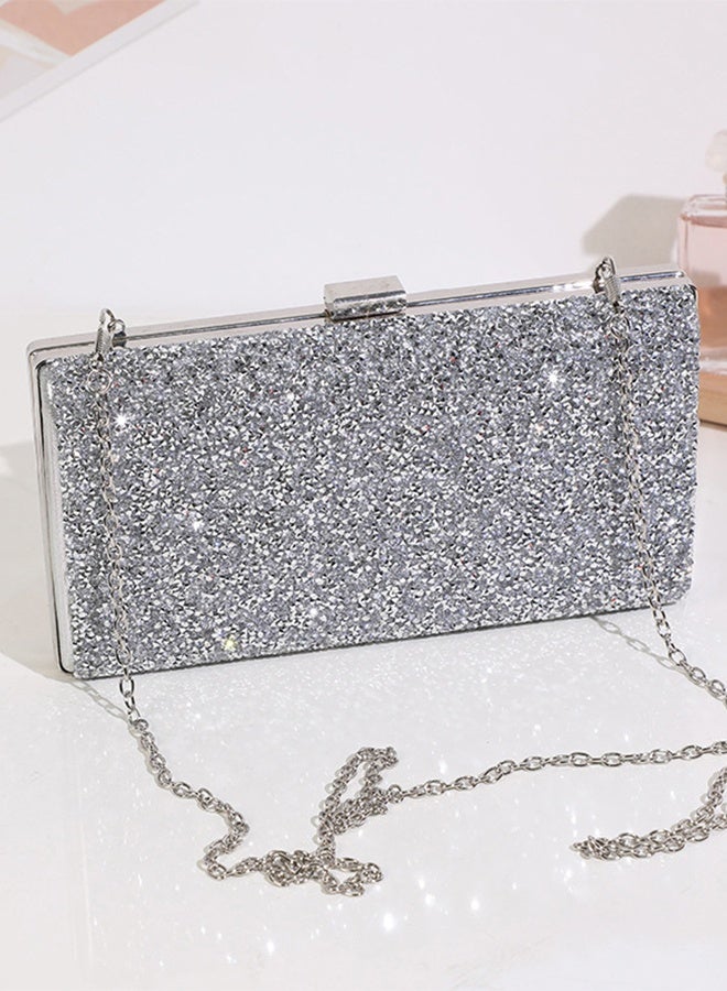 DUNISO 4Pcs Clutch Bag Rhinestone Jewelry Set with Necklace Earrings Bracelets Rhinestone Purse Bag Evening Bag Wedding Bridal Bridesmaid Costume Jewelry Set for Women and Girls Dress Accessories - Image 4