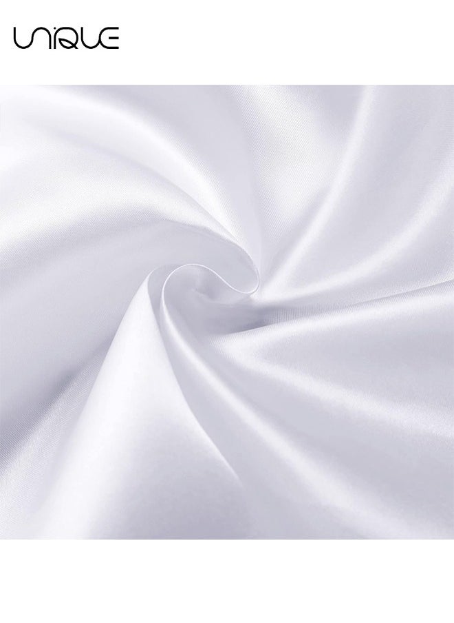 Unique 10 Pcs Satin Napkins, Square Table Napkins, 17x17" Soft Dinner Napkins Elegant Silk Napkins for Dinner Wedding Parties, Soft Smooth Fabric Washable Napkins for Parties, Weddings and Dinners (White)  - Image 3