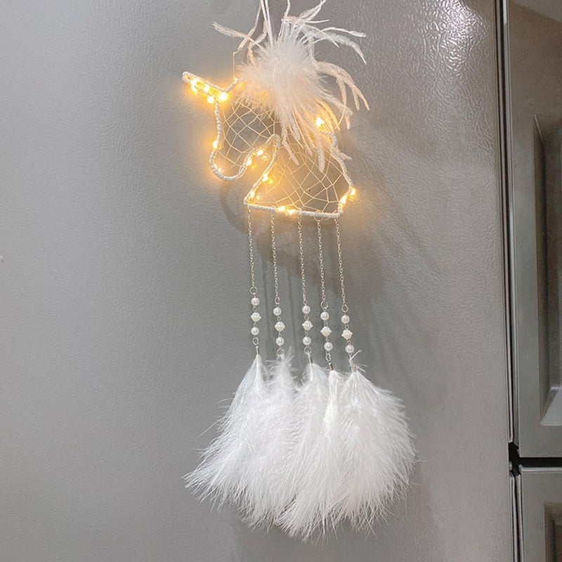 Dream Catcher Hanging Decoration with Light Wall Hanging Pendant for Room Cute Boho Room Decor Accent All-Match - Image 5