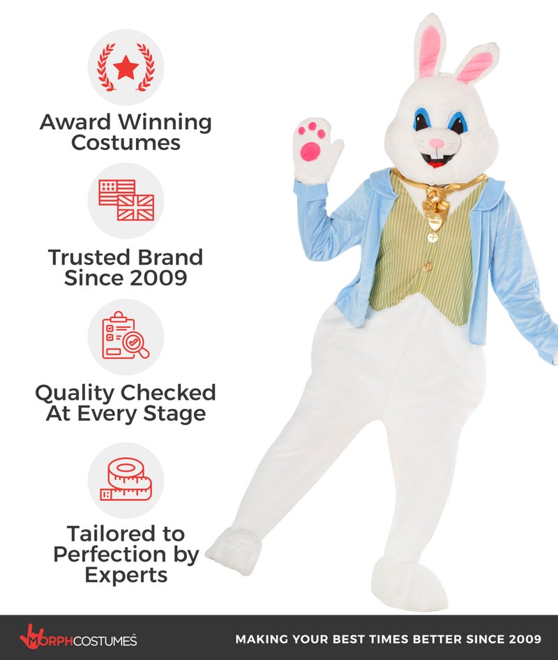 Morph Deluxe Easter Bunny Costume Adult, Bunny Suit, Easter Costumes for Adults, Rabbit Costume Adult, Large - Image 5