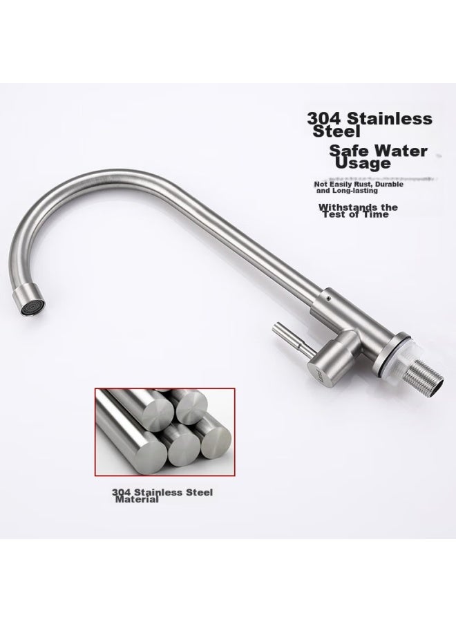 Larsd Kitchen Faucet, 304 Stainless Steel Single Cold Sink Faucet, Laundry Sink Mop Sink Faucet Ld-08 - Image 2