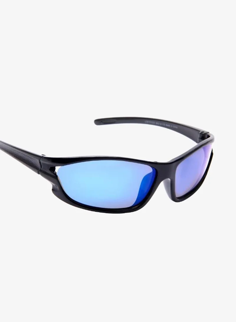 Lee Cooper Polarized Sunglasses Black Frame Blue Mirror Mirror Lens 56mm  - LCK101C03