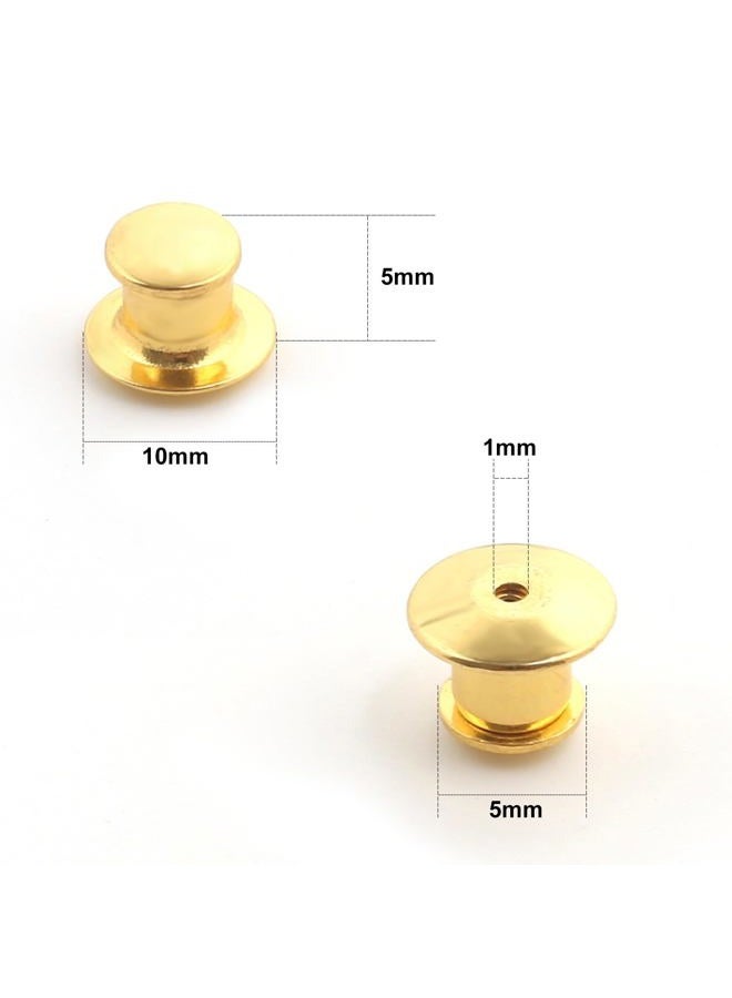 suyncyi 30 PCS Locking Pin Backs,Locking Pin Keepers,Metal Pin Backing for Brooch Enamel Lapel Pin Lock(Golden) - Image 2