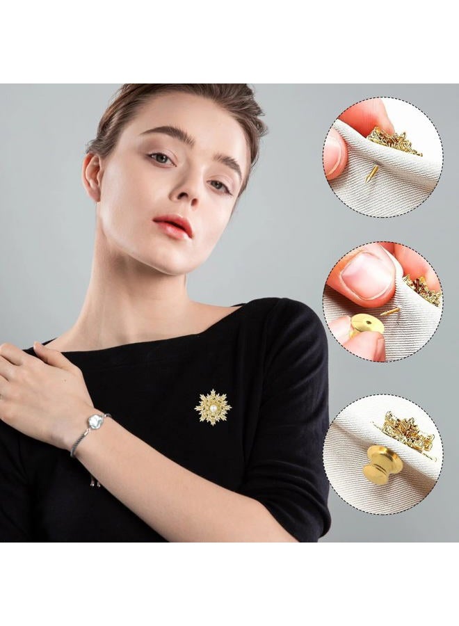 suyncyi 30 PCS Locking Pin Backs,Locking Pin Keepers,Metal Pin Backing for Brooch Enamel Lapel Pin Lock(Golden) - Image 4