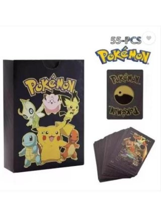 Generic Pokemon 55 Pcs Black Foil Cards (, V, GX, EX & Basic cards ) (Black)  | Best Price Egypt | Cairo, Giza
