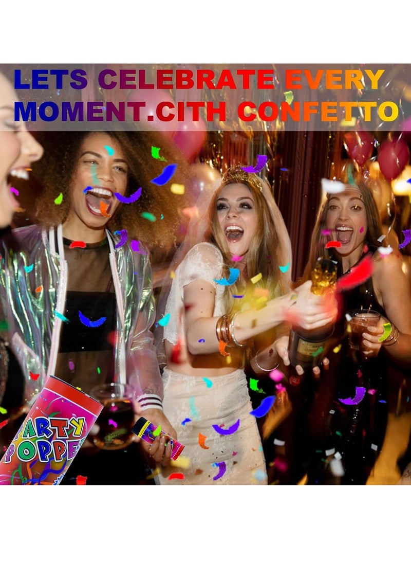4pcs Multicolor Confetti Cannons, Biodegradable Confetti Cannon for Wedding Birthday Christmas Baby Shower Party Supplies  - Image 2