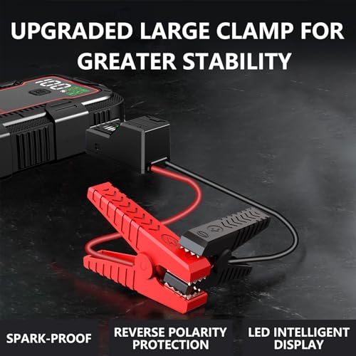 BSMOOM Car Jump Starter, 3000A Battery Jump Starter Portable(for 7.0L Gas or 5.5L Diesel Engine), 12V Car Battery Jump Starter,Jump Start Battery Pack with Jumper Cables, LED Light, USB QC3.0 - Image 3