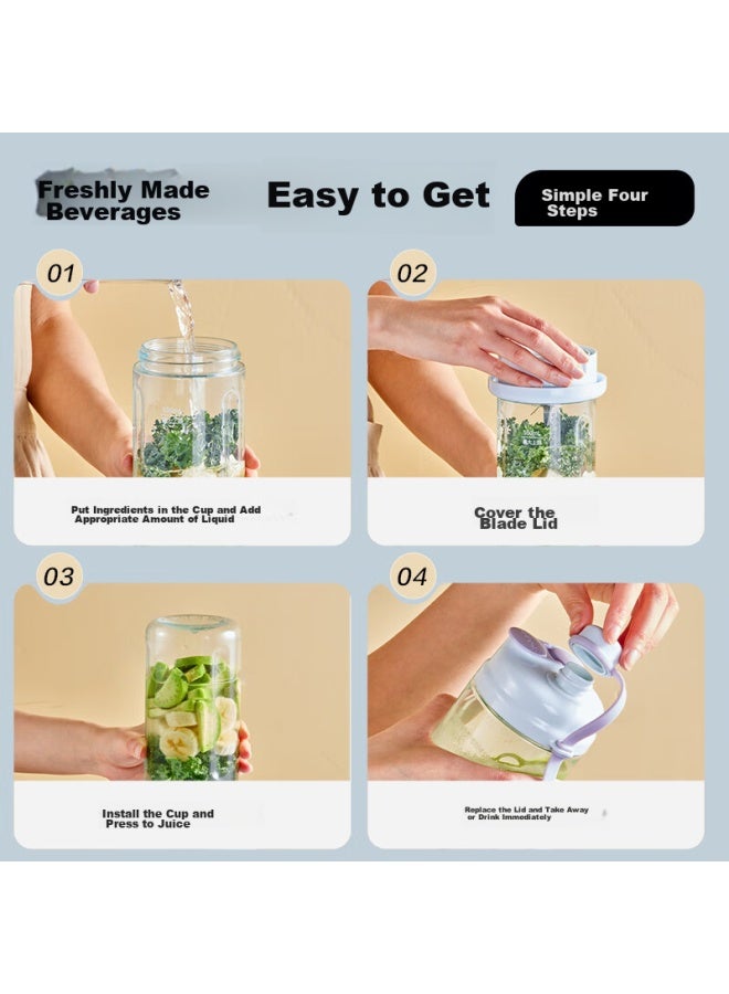 Supor Juicer, Home Portable Small Juicing Cup, Multifunctional Rice Paste Maker, Easy-to Juice Cup, Vegetable And Fruit Machine, Light Pressure Fresh Juicing Machine Tje18 - Image 4