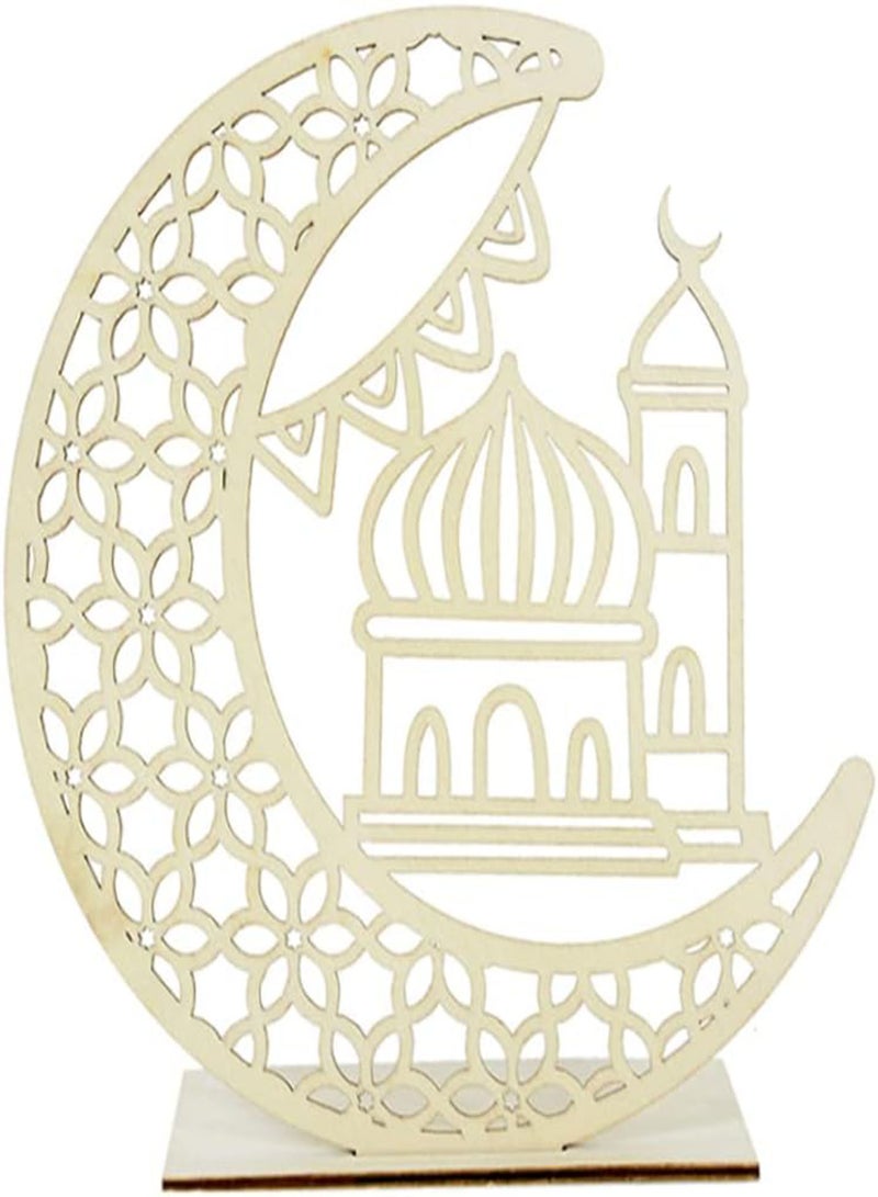 GGOOT Ramadan Decorations Light Ramadan Table Lights LED Wooden Eid Lights for Eid Ramadan Decoration  - Image 4