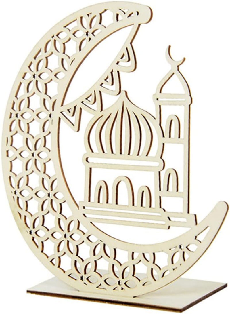 GGOOT Ramadan Decorations Light Ramadan Table Lights LED Wooden Eid Lights for Eid Ramadan Decoration  - Image 1