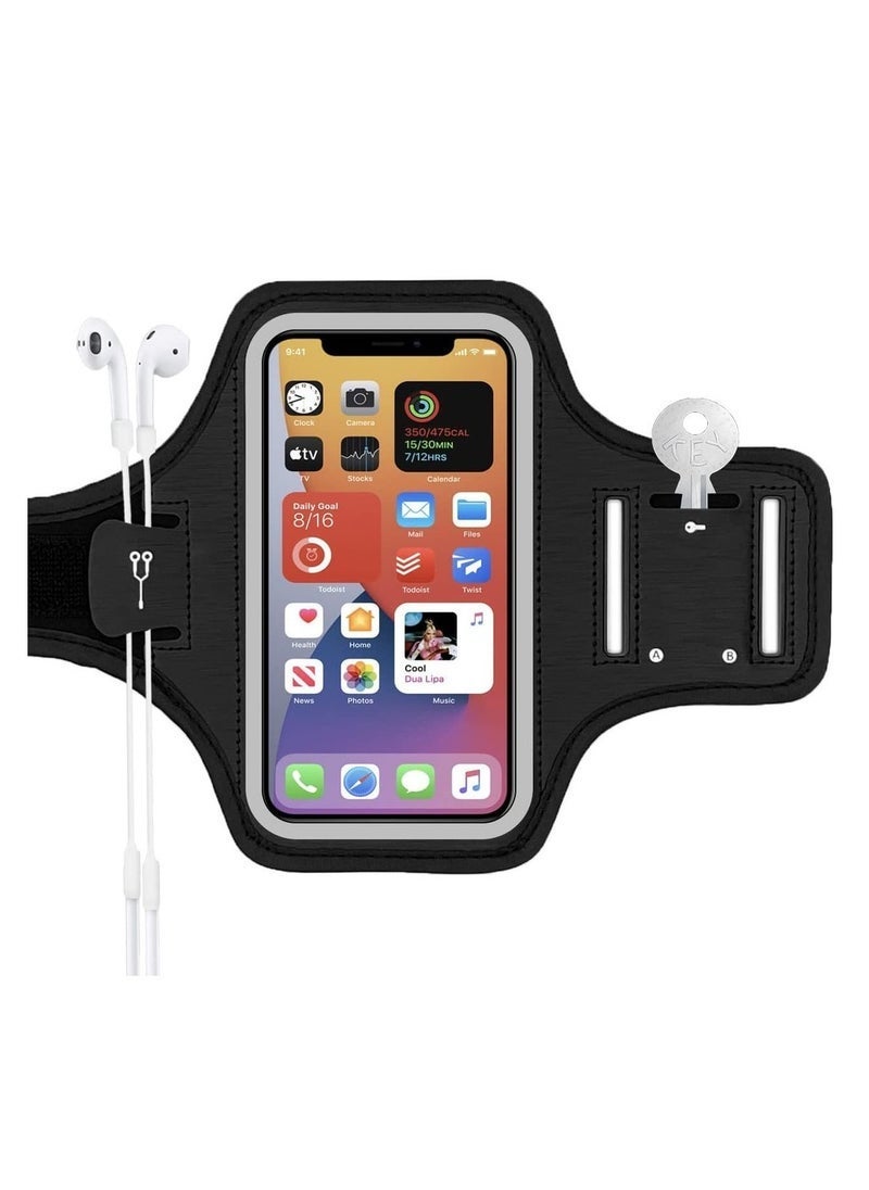 ELTRAZONE Armband Phone Holder For Running With Key Holder IPhone 15 Pro/15/14/14 Pro/ 13/12/11 Pro Max/Plus/XR/XS Galaxy S23/S22 Pixel 7a/6a Water Resistant Sports Phone  - Image 1