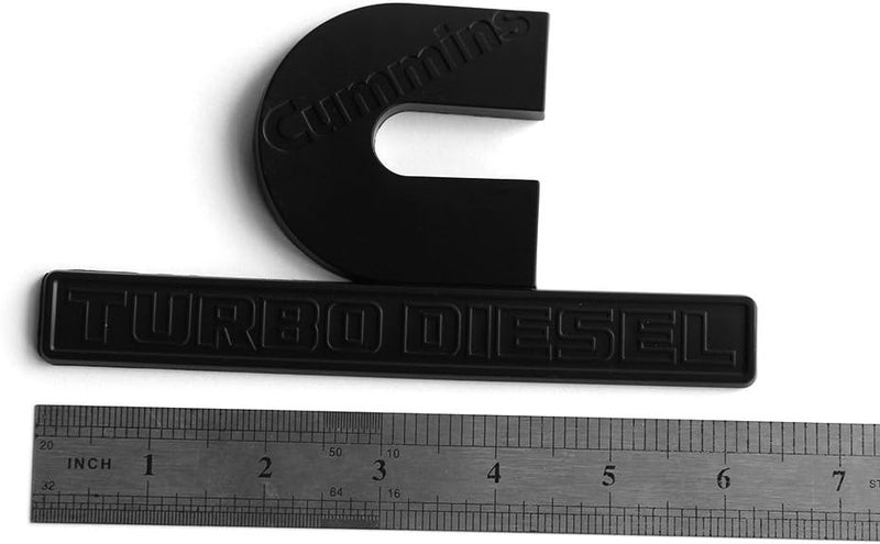 Yoaoo 2Pack Replacement Compatible with Cummins Turbo Emblem Badge 2500 3500 Emblem Matte Big All Black 6.2" by 3.4" inches - Image 5