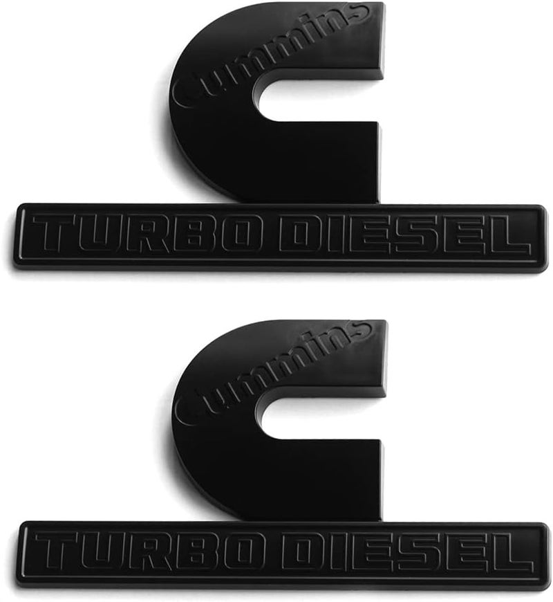 Yoaoo 2Pack Replacement Compatible with Cummins Turbo Emblem Badge 2500 3500 Emblem Matte Big All Black 6.2" by 3.4" inches - Image 1