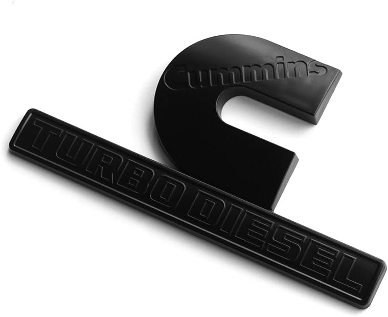 Yoaoo 2Pack Replacement Compatible with Cummins Turbo Emblem Badge 2500 3500 Emblem Matte Big All Black 6.2" by 3.4" inches - Image 3