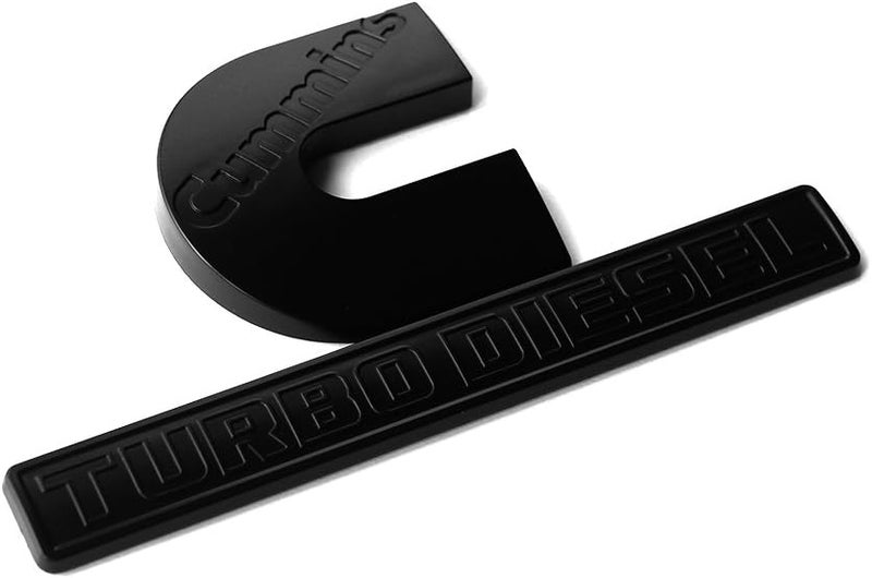 Yoaoo 2Pack Replacement Compatible with Cummins Turbo Emblem Badge 2500 3500 Emblem Matte Big All Black 6.2" by 3.4" inches - Image 4