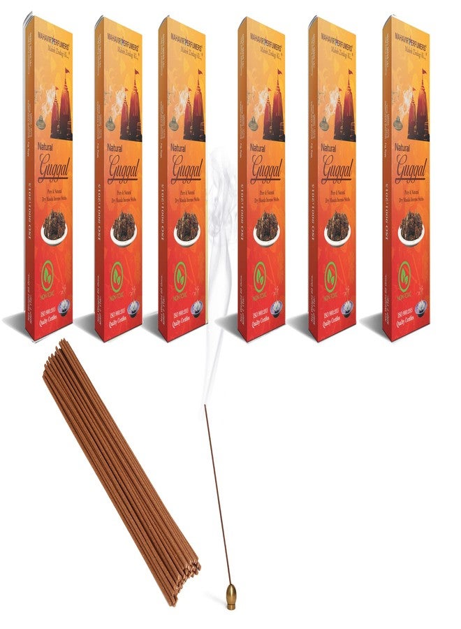 MAHAVIR PERFUMERS Guggal- Gugal BAMBOOLESS Pure and Natural Incense 80 Gms Pack of 6 Box Total 480 Gms BAMBOOLESS INCENSE - Image 1