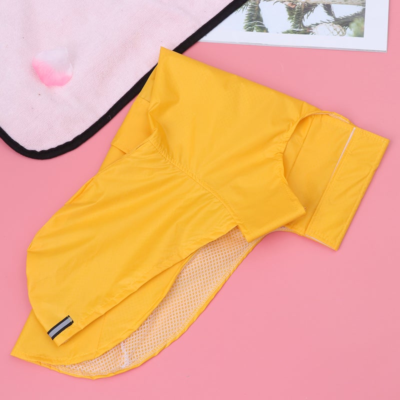 Reflective Hooded Pet Dog Raincoats Big Dogs Clothes Dog Raincoat Puppy Poncho(Yellow,4XL) - Image 3