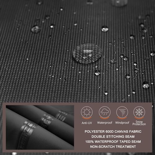 ULTCOVER Waterproof 600D Polyester Square Hot Tub Cover Outdoor SPA Covers 76 x 76 inch, Black - Image 3