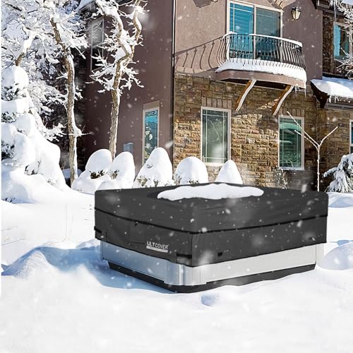 ULTCOVER Waterproof 600D Polyester Square Hot Tub Cover Outdoor SPA Covers 76 x 76 inch, Black - Image 5