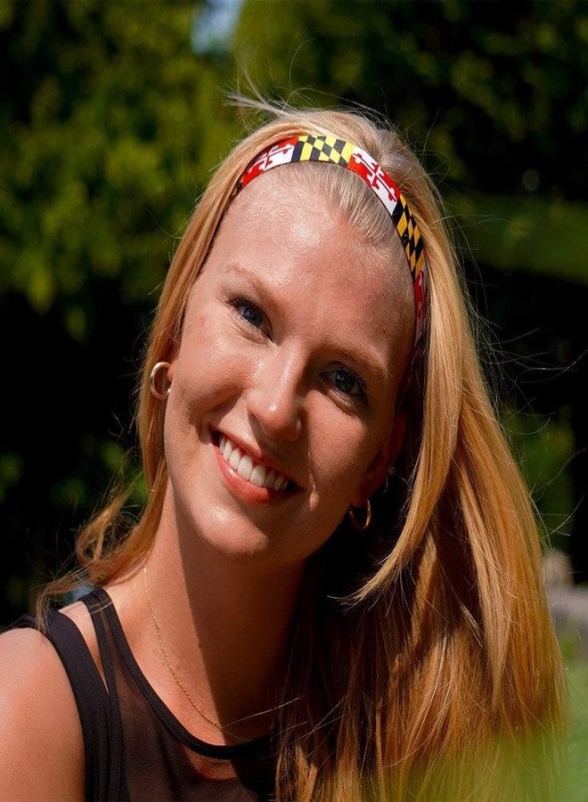 Sweaty Bands Womens Girls Headband - Non-Slip Velvet-Lined Workout Hairband - State Pride Maryland - Image 2