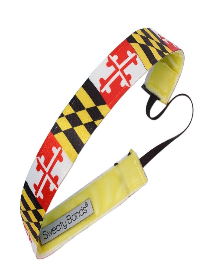 Sweaty Bands Womens Girls Headband - Non-Slip Velvet-Lined Workout Hairband - State Pride Maryland - Image 1