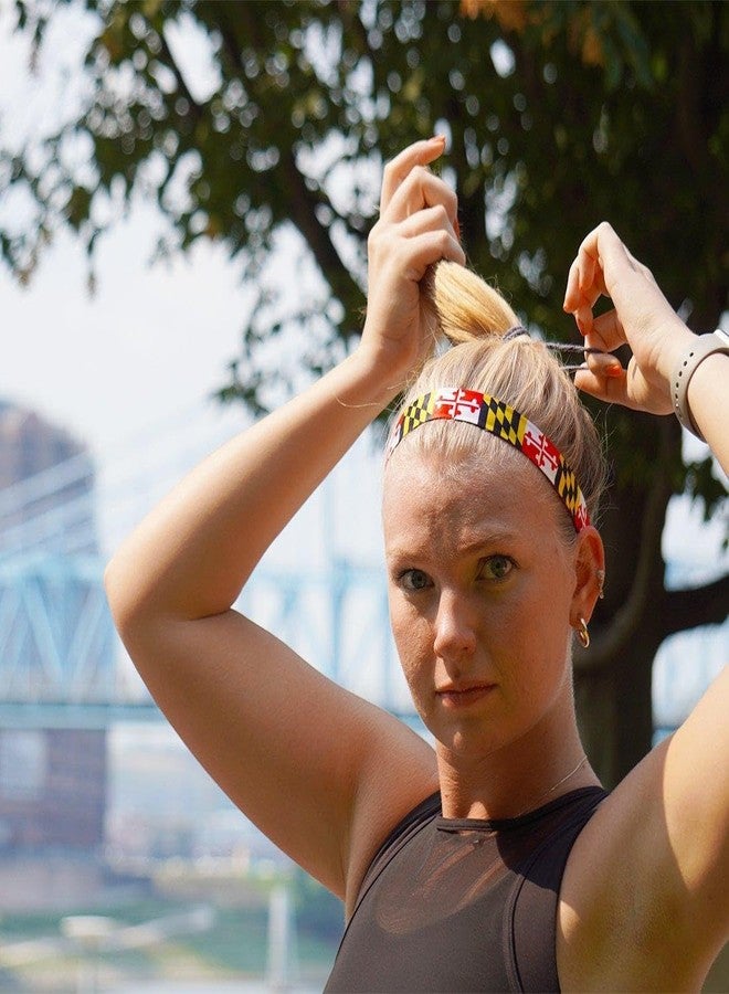 Sweaty Bands Womens Girls Headband - Non-Slip Velvet-Lined Workout Hairband - State Pride Maryland - Image 5