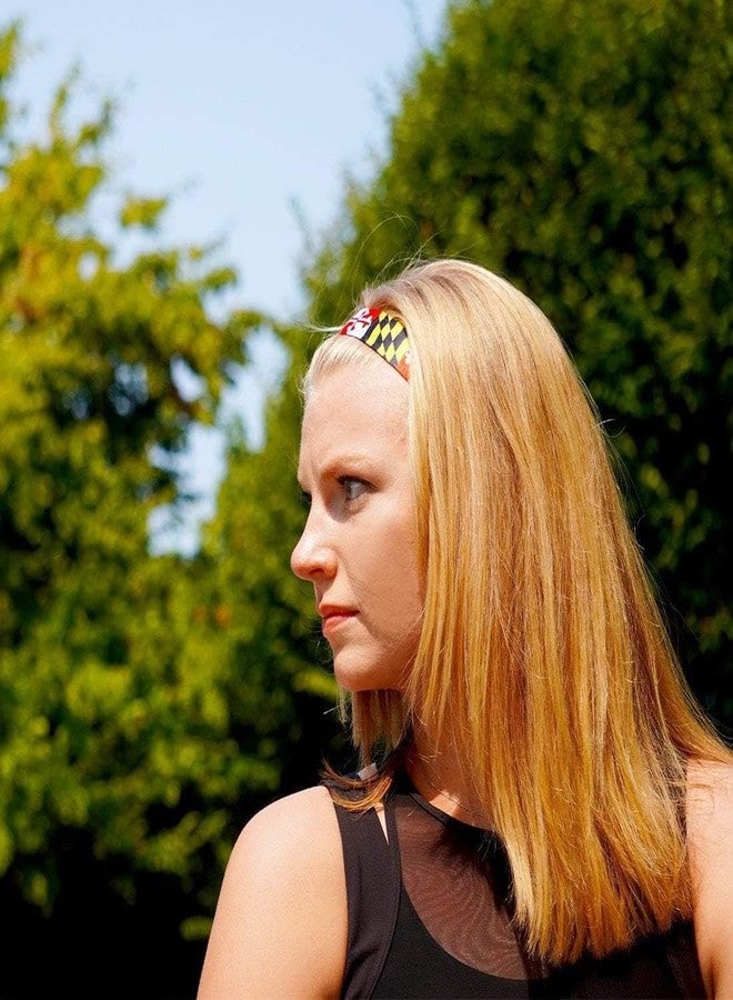 Sweaty Bands Womens Girls Headband - Non-Slip Velvet-Lined Workout Hairband - State Pride Maryland - Image 4