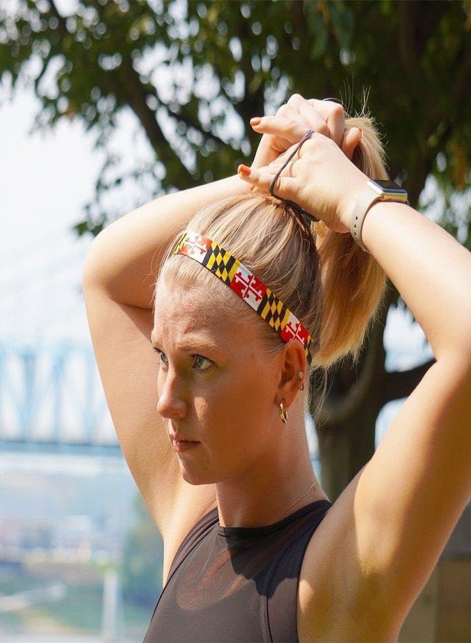 Sweaty Bands Womens Girls Headband - Non-Slip Velvet-Lined Workout Hairband - State Pride Maryland - Image 3