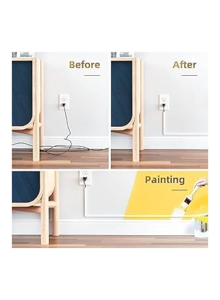 erorex Global Square Cable Box Self Adhesive Pvc Trunking White 95cm x 3pc 16x16mm Wall Cord Cover Concealer On-Wall Wire Paintable Management Raceway To Hide Wires - Pack Of 1 (3Pcs of 16X16X950mm) - Image 2