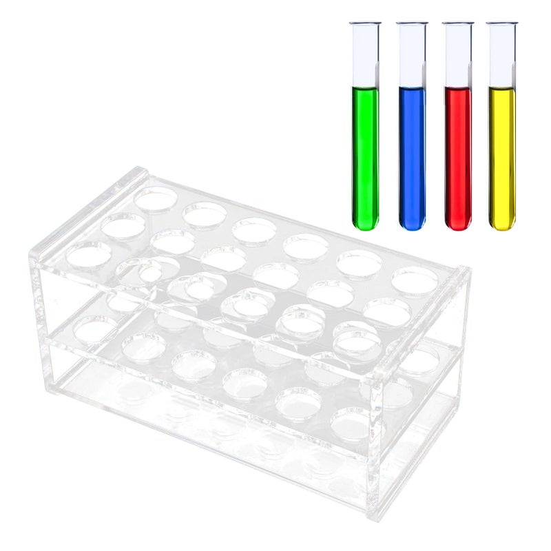 Acrylic Test Tube Holder Rack For 17mm Tubes Holds 18 Kitchen Storage - Image 5