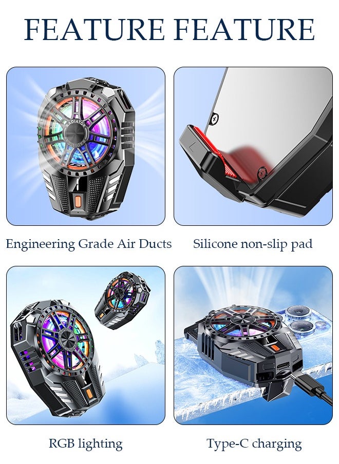 DUNISO - Phone Cooler for Live Streaming and Gaming, Fast Phone Cooling Fan with Adjustable 3 Gear Wind Speed and Magnetic, Fit All Types of iPhone Android Smartphones - Image 1