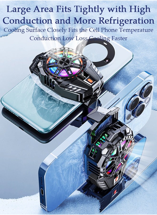 DUNISO - Phone Cooler for Live Streaming and Gaming, Fast Phone Cooling Fan with Adjustable 3 Gear Wind Speed and Magnetic, Fit All Types of iPhone Android Smartphones - Image 1