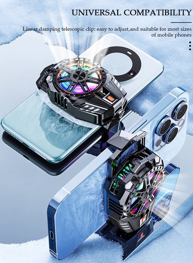 DUNISO Phone Cooler for Live Streaming and Gaming, Fast Phone Cooling Fan with Adjustable 3 Gear Wind Speed and Magnetic, Fit All Types of iPhone Android Smartphones - Image 4