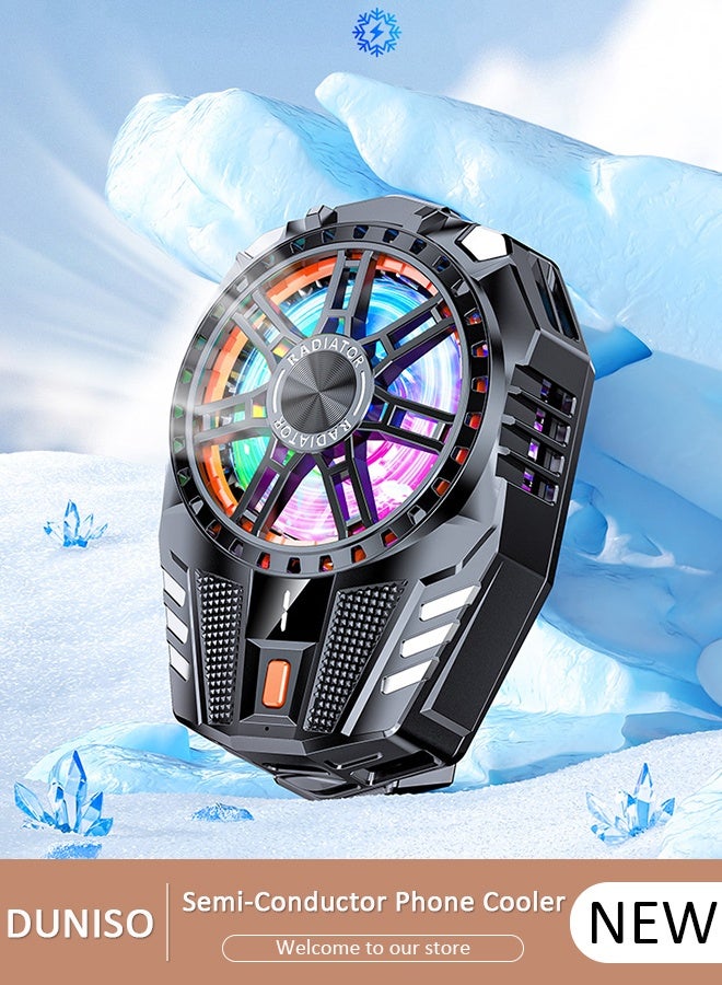 DUNISO Phone Cooler for Live Streaming and Gaming, Fast Phone Cooling Fan with Adjustable 3 Gear Wind Speed and Magnetic, Fit All Types of iPhone Android Smartphones - Image 1