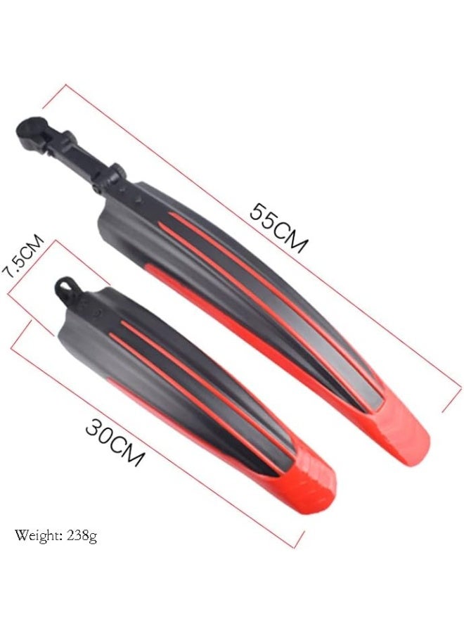 BlueSunshine BlueSunshine Adjustable Road Mountain Bike Bicycle Cycling Tire Front/Rear Mud Guards Mudguard Fenders Set (All Black)  - Image 1