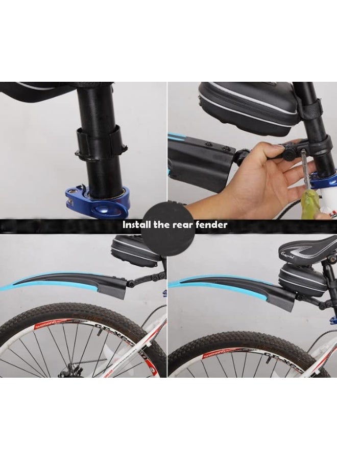 BlueSunshine BlueSunshine Adjustable Road Mountain Bike Bicycle Cycling Tire Front/Rear Mud Guards Mudguard Fenders Set (All Black)  - Image 3