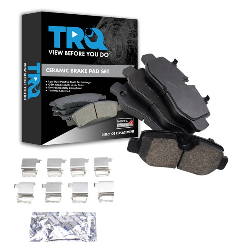 TRQ Rear Brake Pads Ceramic Hardware Compatible with 20162019 MercedesBenz Metris