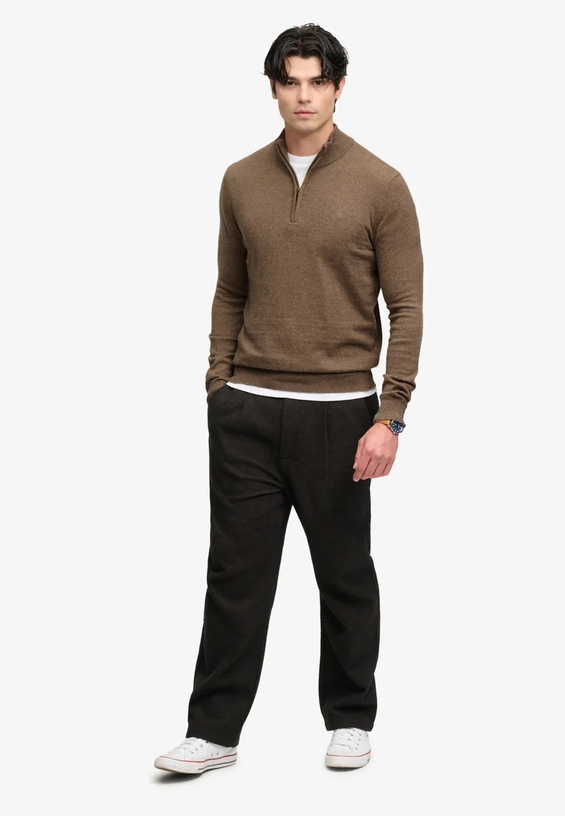 Superdry  Essential Lightweight Wool Blend Half Zip Jumper for Men | Best Price UAE