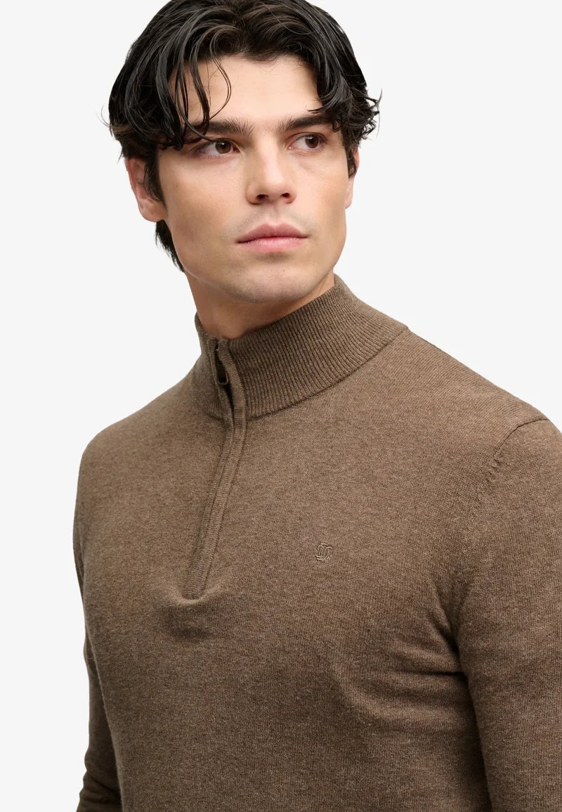 Superdry  Essential Lightweight Wool Blend Half Zip Jumper for Men | Best Price UAE