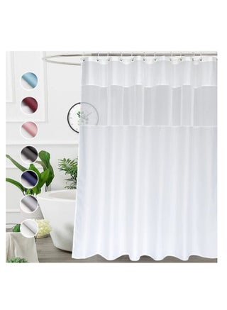 Extra Long White Shower Curtain, Bath Curtain with Mesh Window, Weighted Bottom Hem, 180 x 200 cm - pzsku/Z980992CEA3155E5A542BZ/45/_/1708696388/430d24a6-7689-4a05-b05c-1658f93fb90c