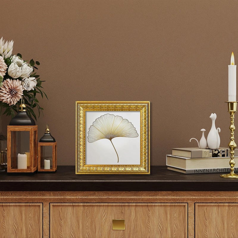 VIOLABBEY 8x8 Picture Frame Gold, Vintage Photo Frame for Wall or Tabletop Display, Classic Design for Office Home Decor, Fits 8X8 Pictures - Image 5