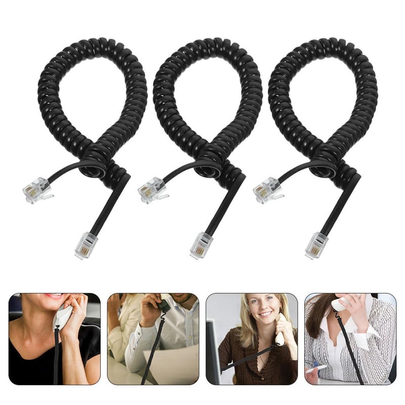 3pcs Coiled Telephone Cord Landline Phone Receiver Cable Sturdy Spiral Wire for Office and Home Use - Image 5